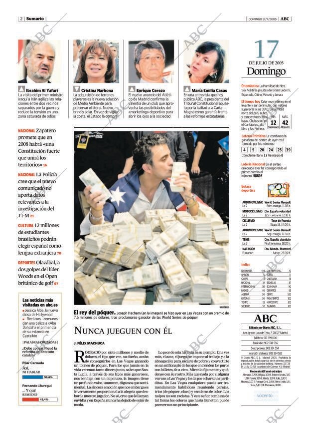 ABC MADRID 17-07-2005 página 2