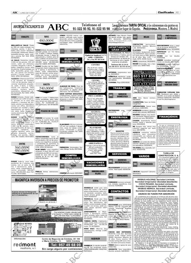 ABC CORDOBA 18-07-2005 página 61