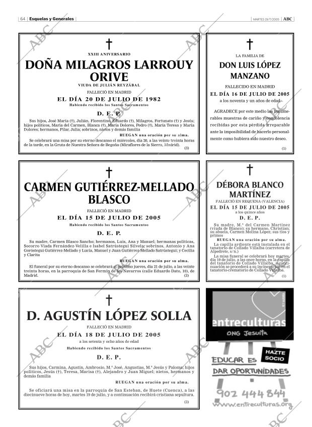 ABC MADRID 19-07-2005 página 64
