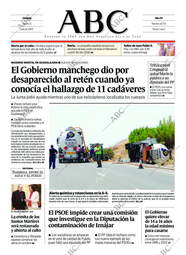 ABC CORDOBA 21-07-2005 página 1