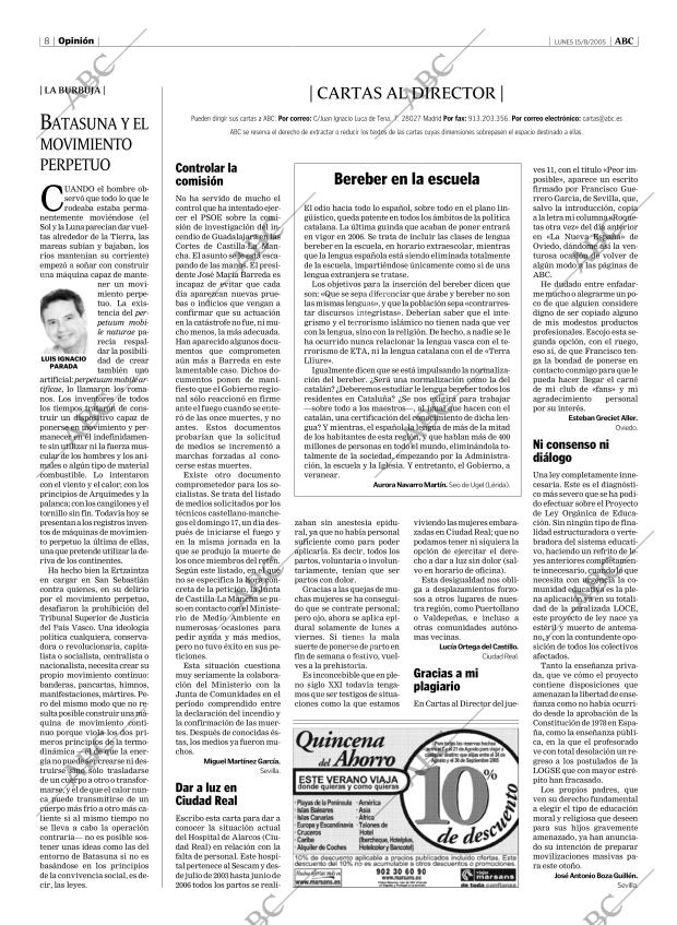 ABC MADRID 15-08-2005 página 8
