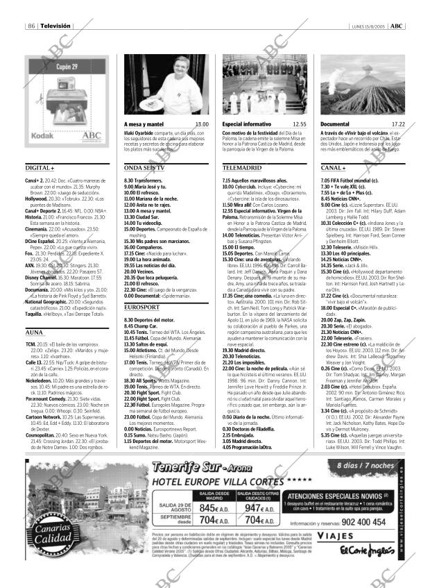ABC MADRID 15-08-2005 página 86