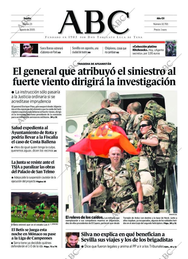 ABC SEVILLA 23-08-2005 página 1