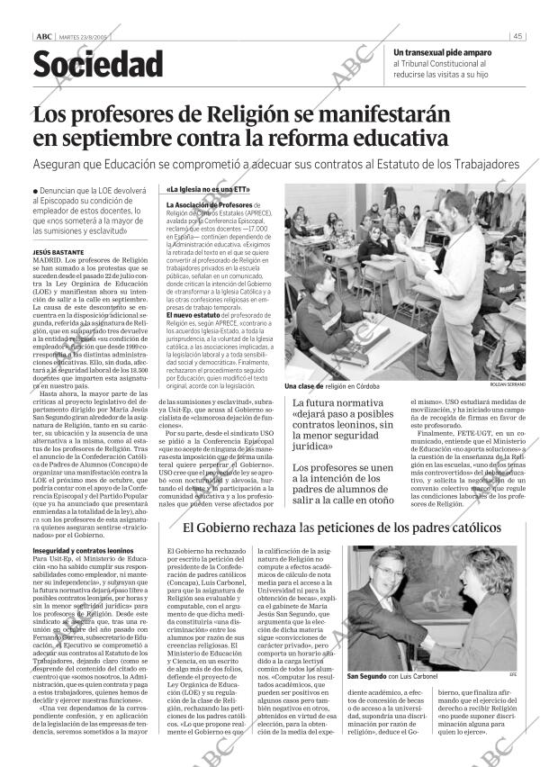 ABC SEVILLA 23-08-2005 página 45