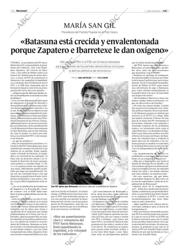 ABC MADRID 29-08-2005 página 12