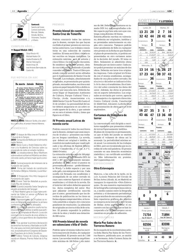 ABC MADRID 05-09-2005 página 44
