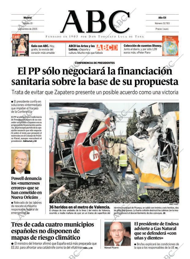 ABC MADRID 10-09-2005 página 1