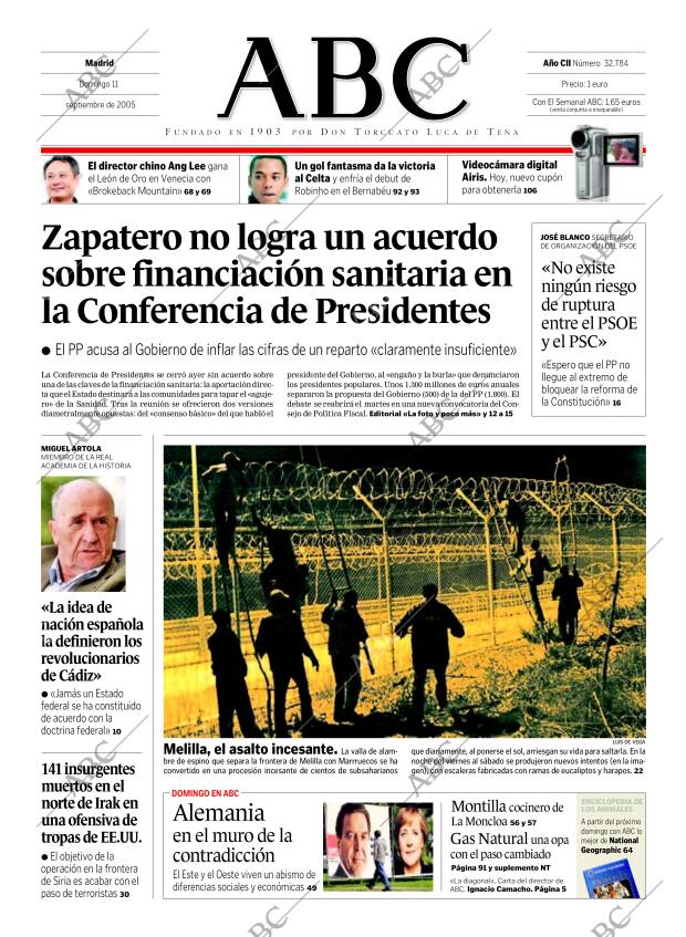 ABC MADRID 11-09-2005 página 1