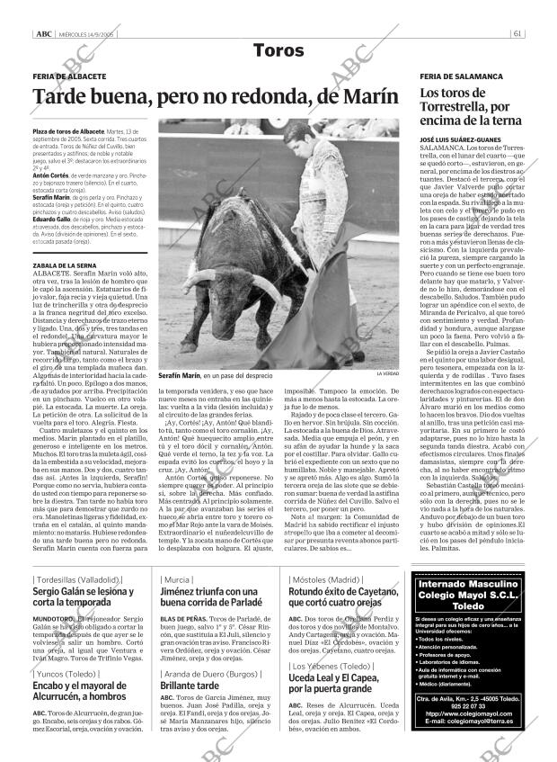 ABC MADRID 14-09-2005 página 61