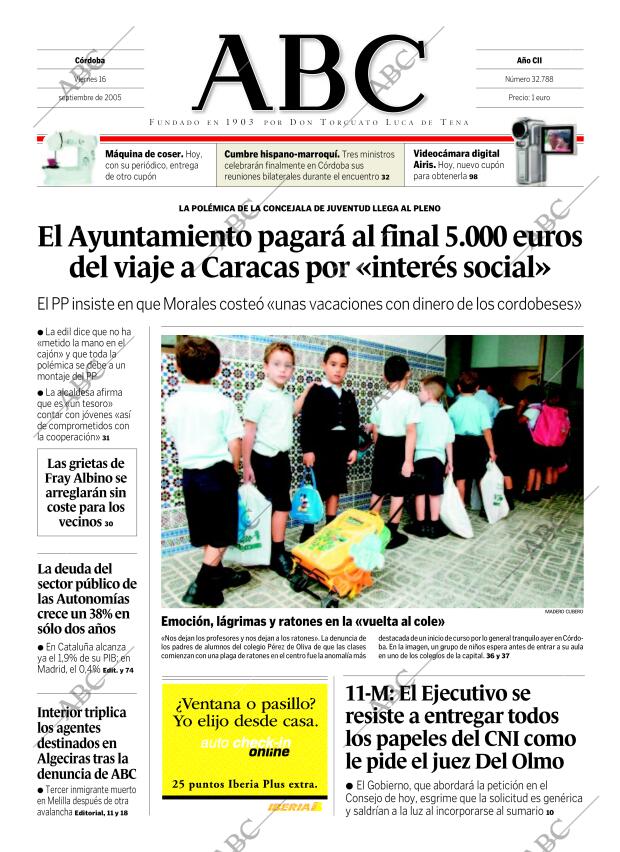 ABC CORDOBA 16-09-2005 página 1
