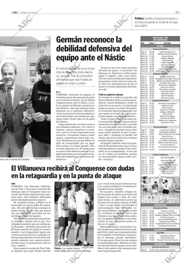 ABC CORDOBA 16-09-2005 página 85