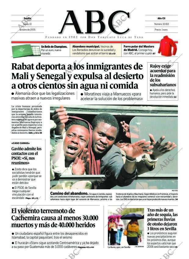 ABC SEVILLA 10-10-2005 página 1