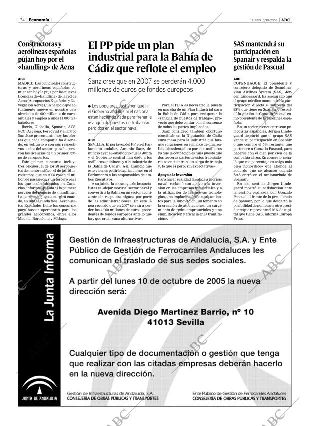 ABC SEVILLA 10-10-2005 página 74