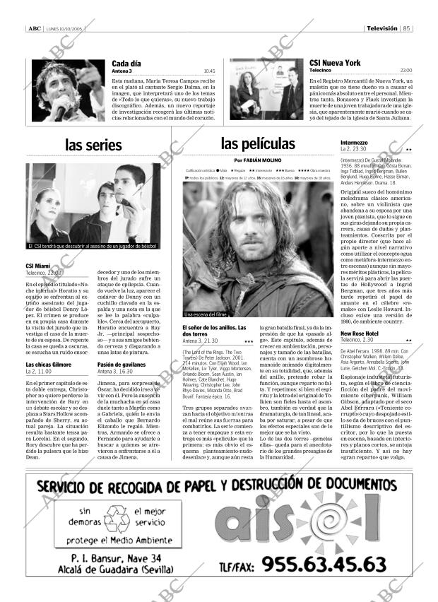 ABC SEVILLA 10-10-2005 página 85