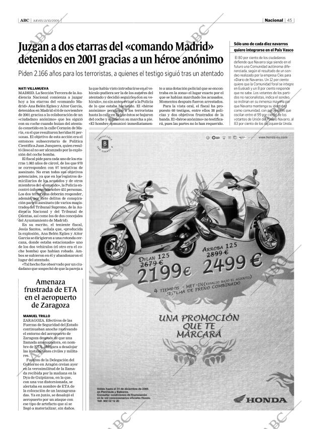 ABC SEVILLA 13-10-2005 página 45