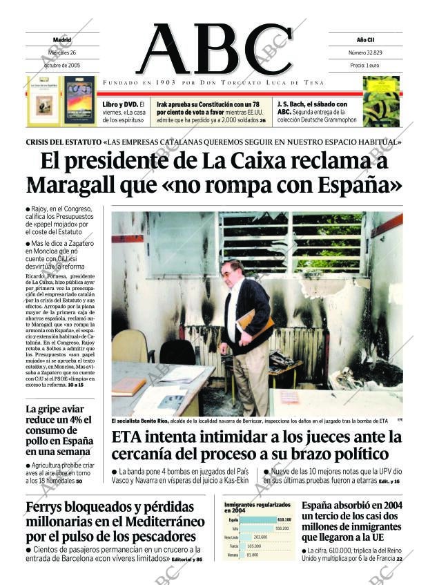 ABC MADRID 26-10-2005 página 1