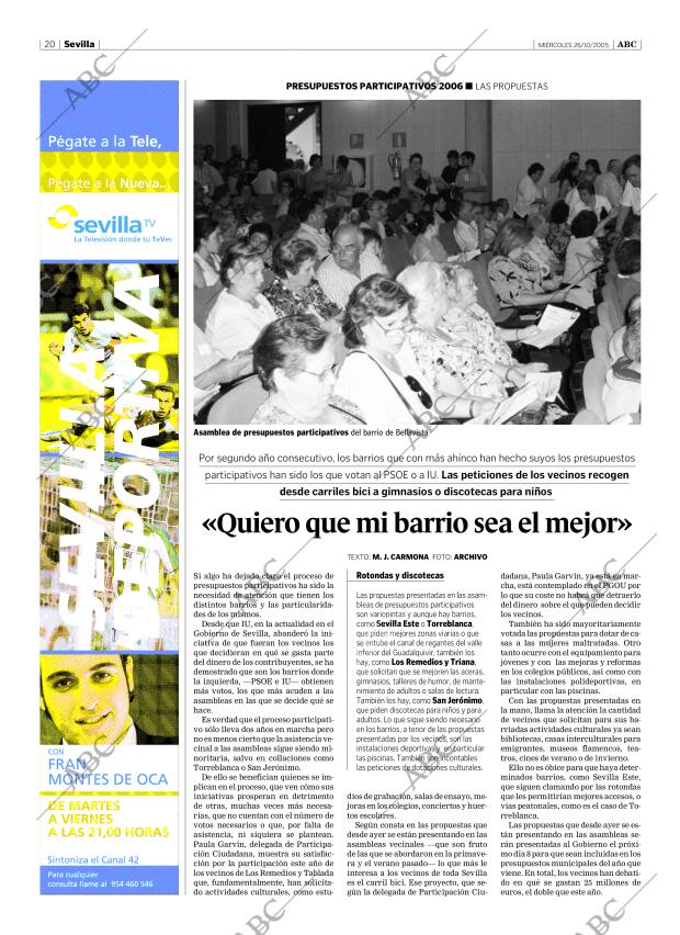 ABC SEVILLA 26-10-2005 página 20