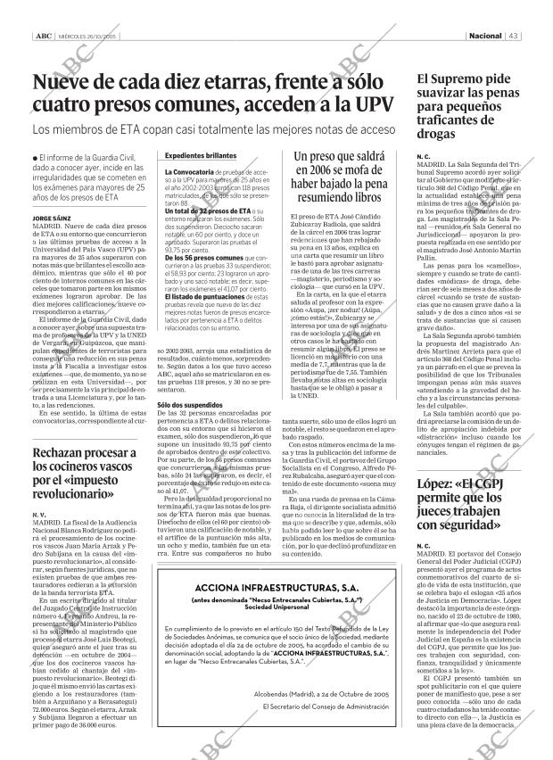 ABC SEVILLA 26-10-2005 página 43