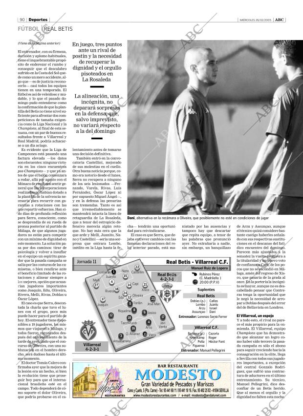 ABC SEVILLA 26-10-2005 página 90
