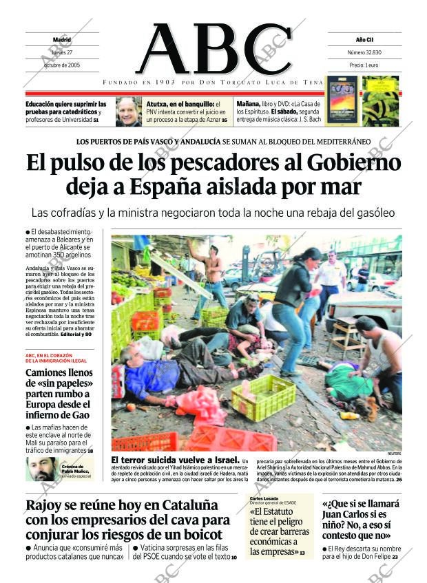 ABC MADRID 27-10-2005 página 1