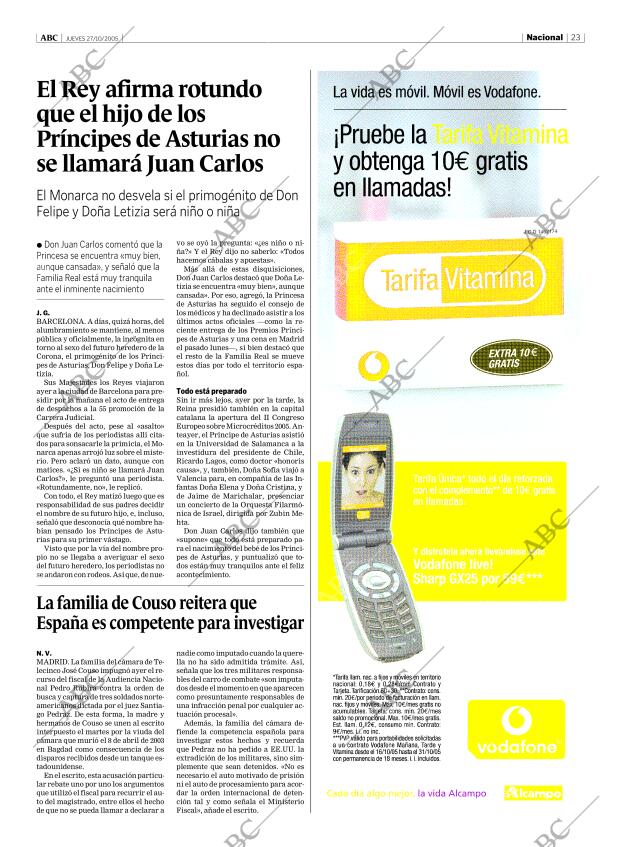 ABC MADRID 27-10-2005 página 23
