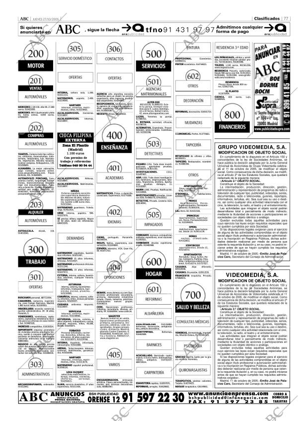 ABC MADRID 27-10-2005 página 77