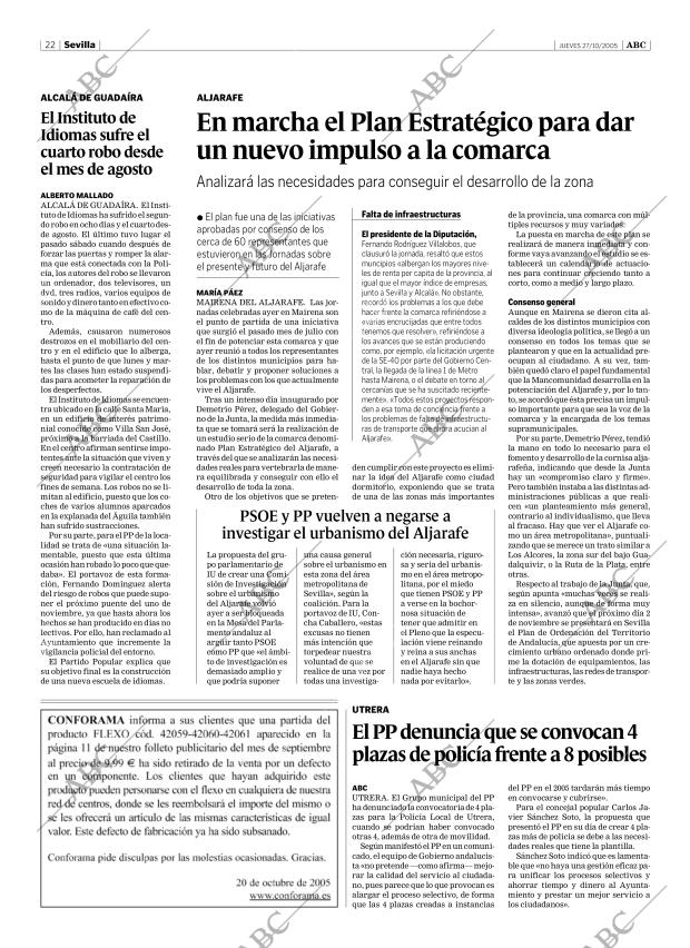 ABC SEVILLA 27-10-2005 página 22