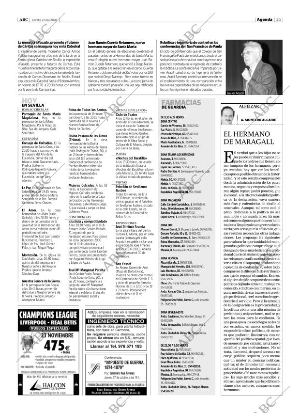 ABC SEVILLA 27-10-2005 página 25