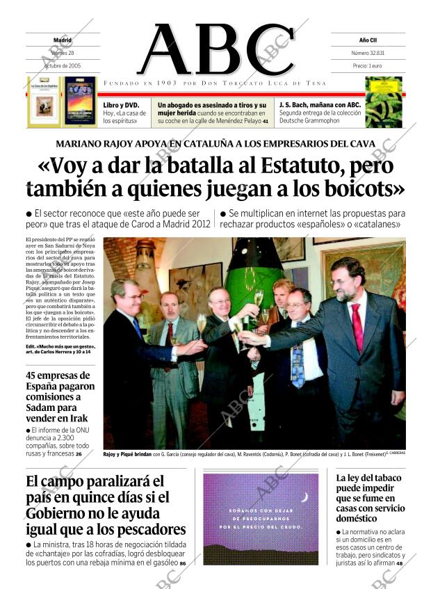 ABC MADRID 28-10-2005 página 1