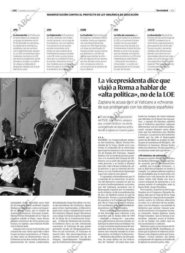 ABC MADRID 12-11-2005 página 45