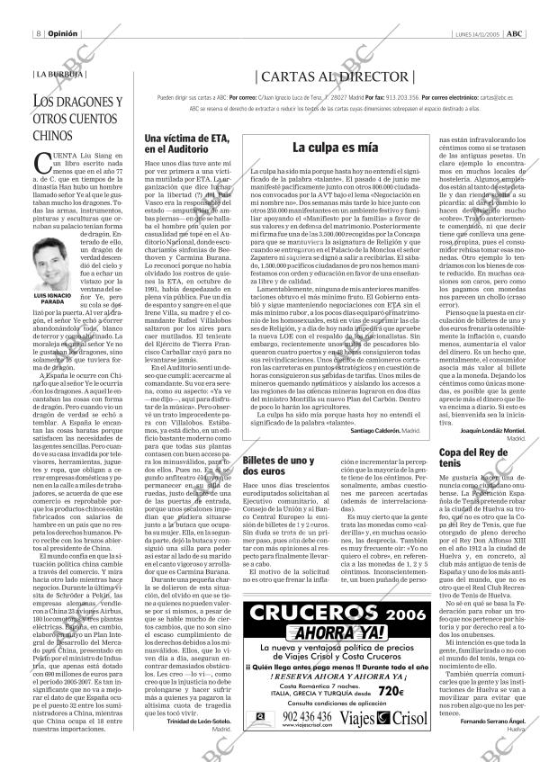 ABC MADRID 14-11-2005 página 8