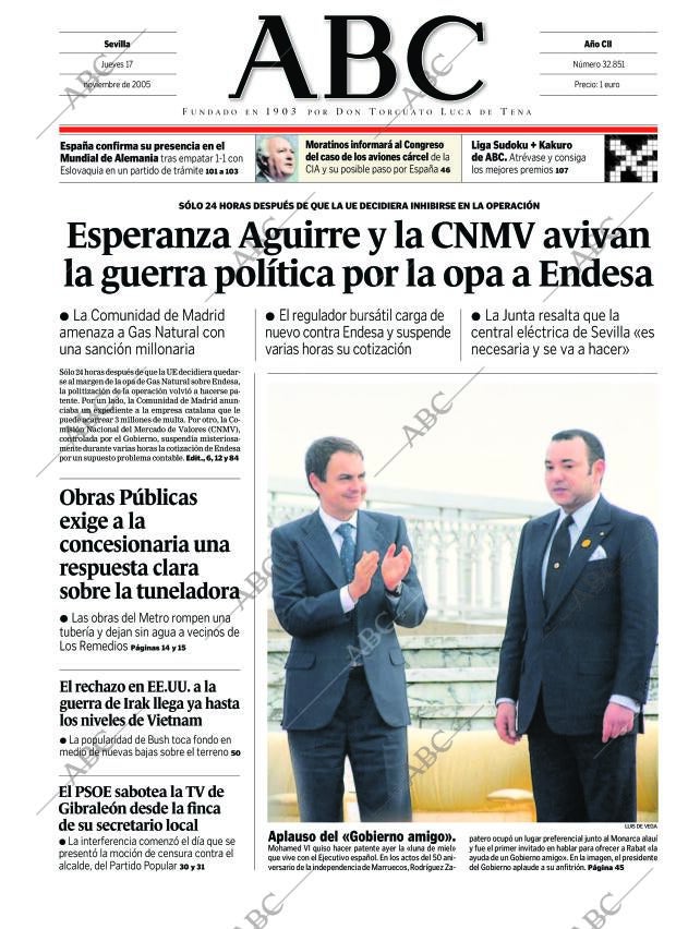 ABC SEVILLA 17-11-2005 página 1