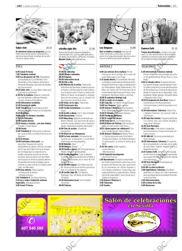 ABC SEVILLA 17-11-2005 página 115