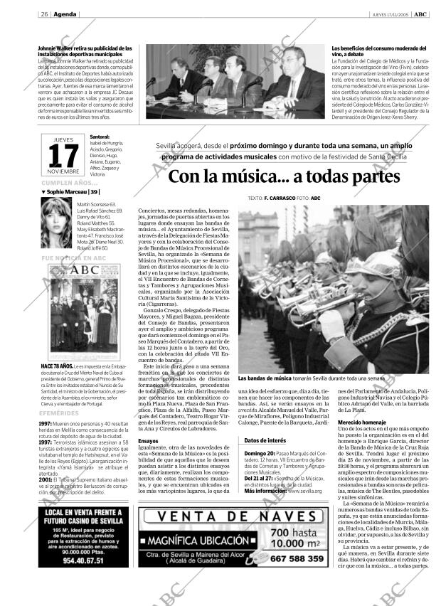 ABC SEVILLA 17-11-2005 página 26