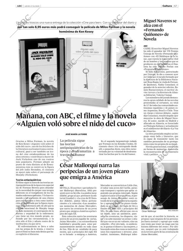 ABC SEVILLA 17-11-2005 página 67
