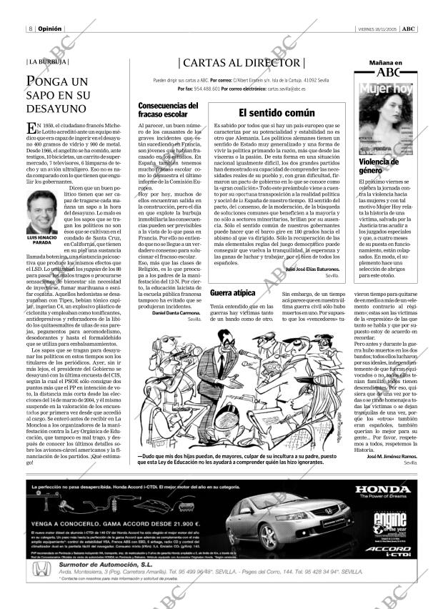 ABC SEVILLA 18-11-2005 página 8