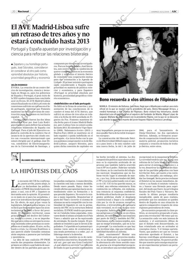 ABC MADRID 20-11-2005 página 20