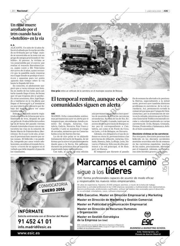ABC MADRID 28-11-2005 página 20