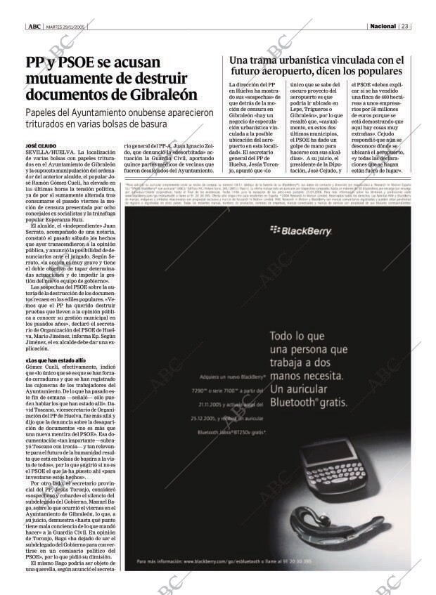 ABC MADRID 29-11-2005 página 23