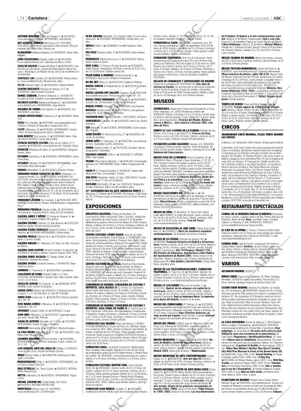 ABC MADRID 29-11-2005 página 74
