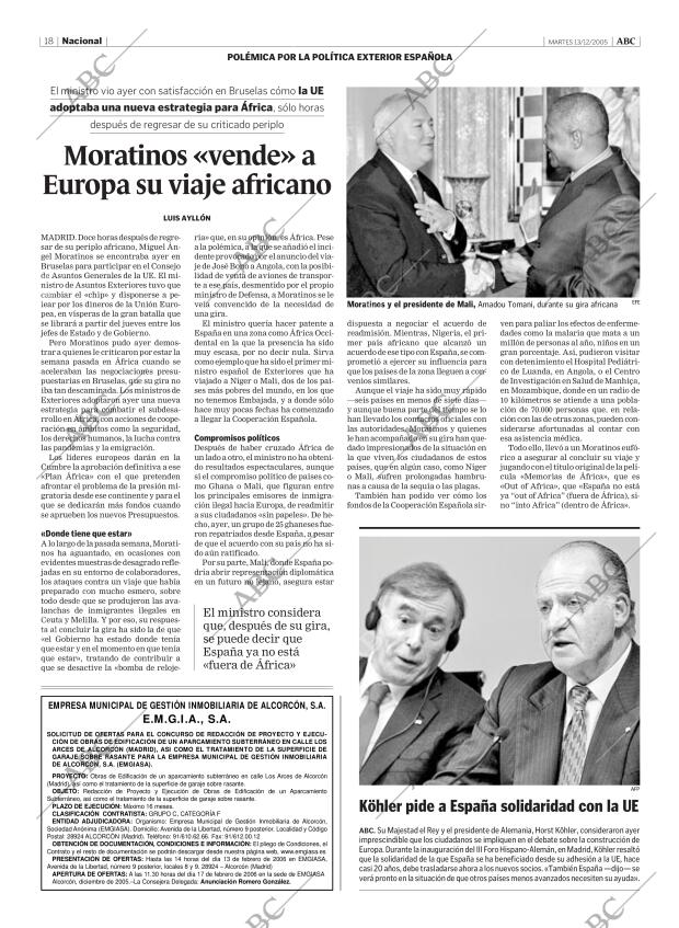 ABC MADRID 13-12-2005 página 18