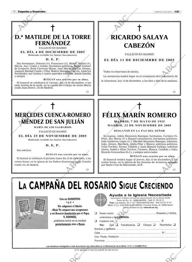 ABC MADRID 13-12-2005 página 70