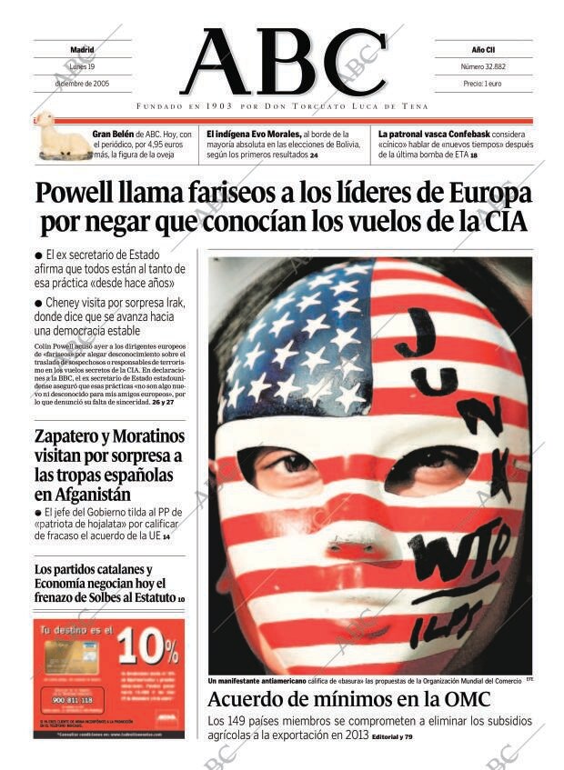 ABC MADRID 19-12-2005 página 1