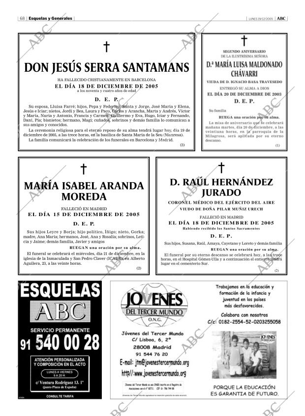 ABC MADRID 19-12-2005 página 68