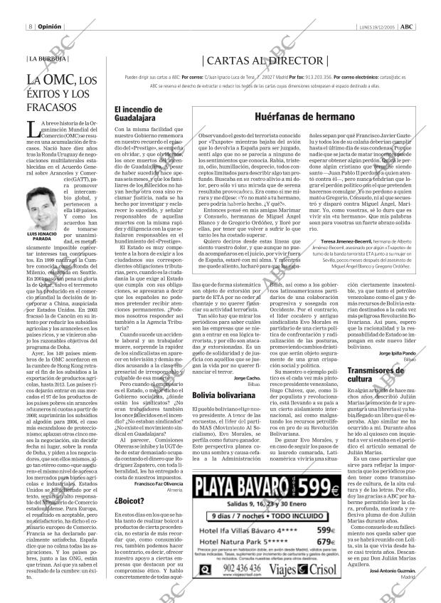 ABC MADRID 19-12-2005 página 8