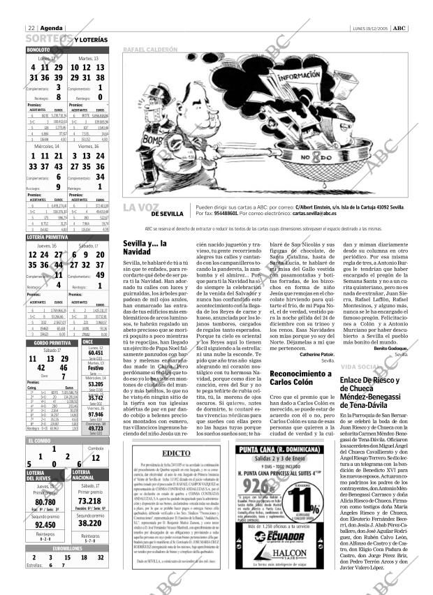 ABC SEVILLA 19-12-2005 página 22