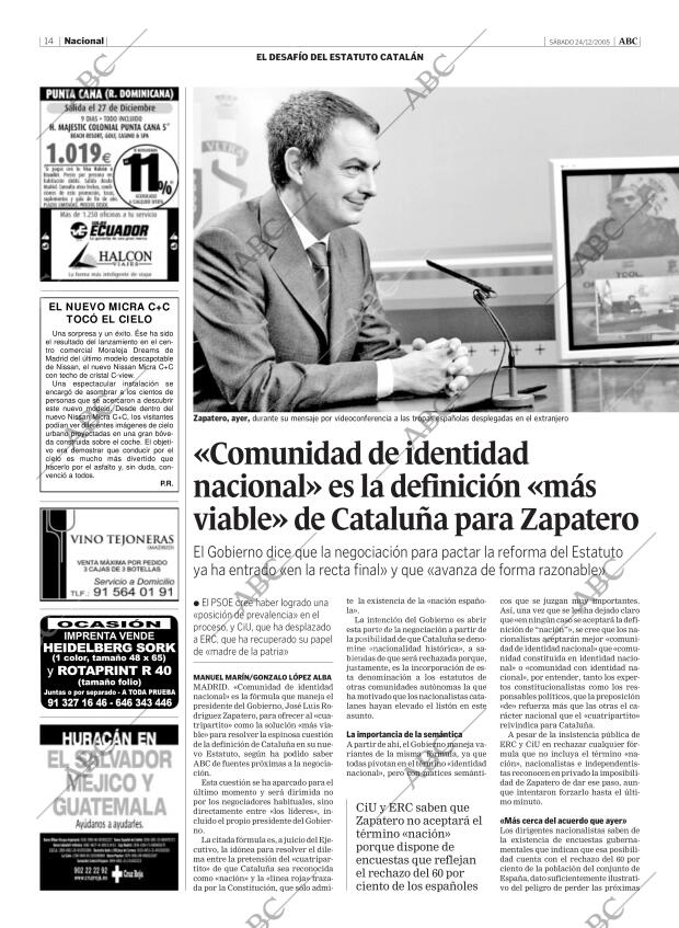 ABC MADRID 24-12-2005 página 14