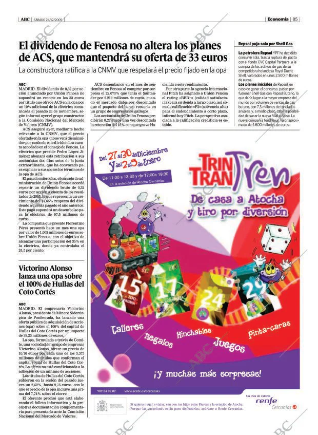 ABC MADRID 24-12-2005 página 85