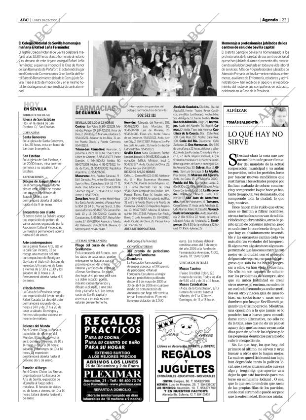 ABC SEVILLA 26-12-2005 página 23