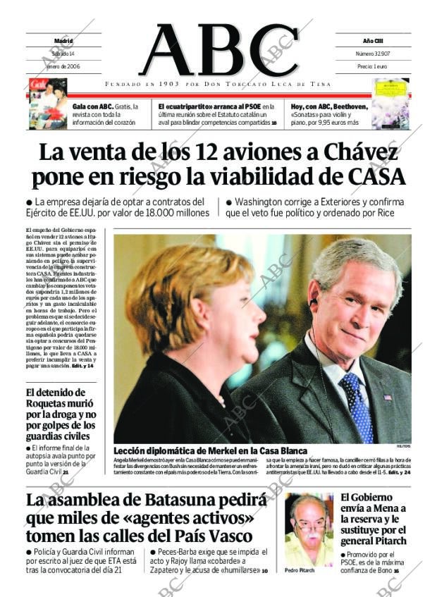 ABC MADRID 14-01-2006 página 1